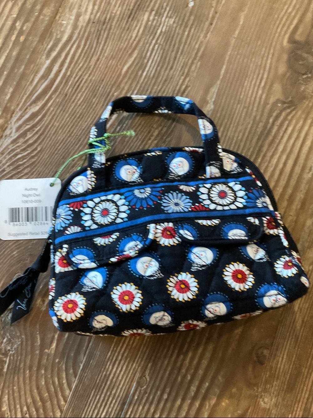 Vera Bradley retired Navy Night Owl Quilted Mini Audrey Bag